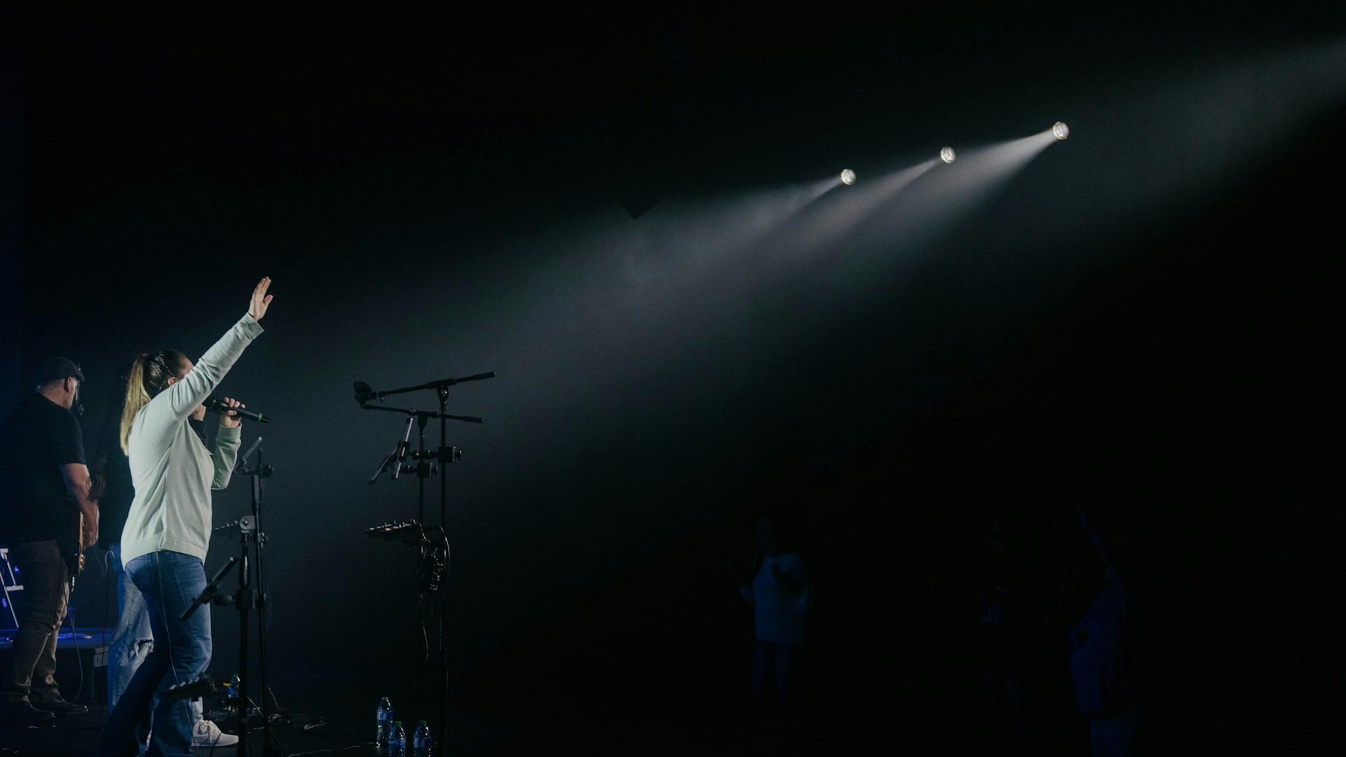 Worship leader on church stage