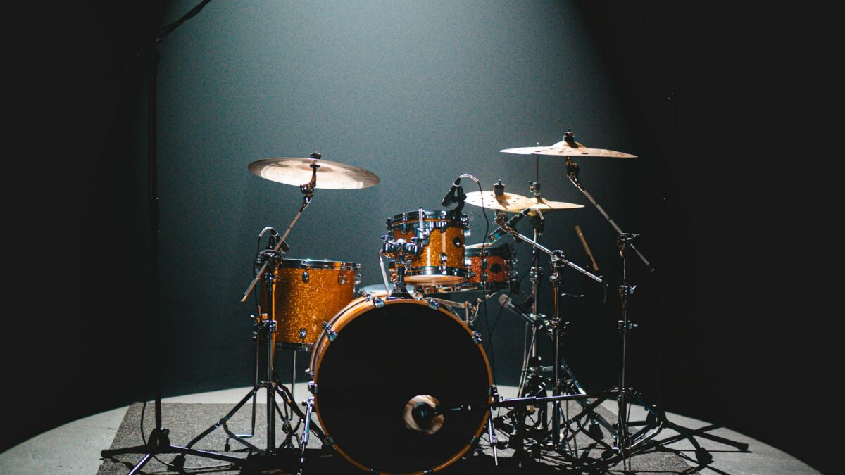 Drum kit on church worship stage