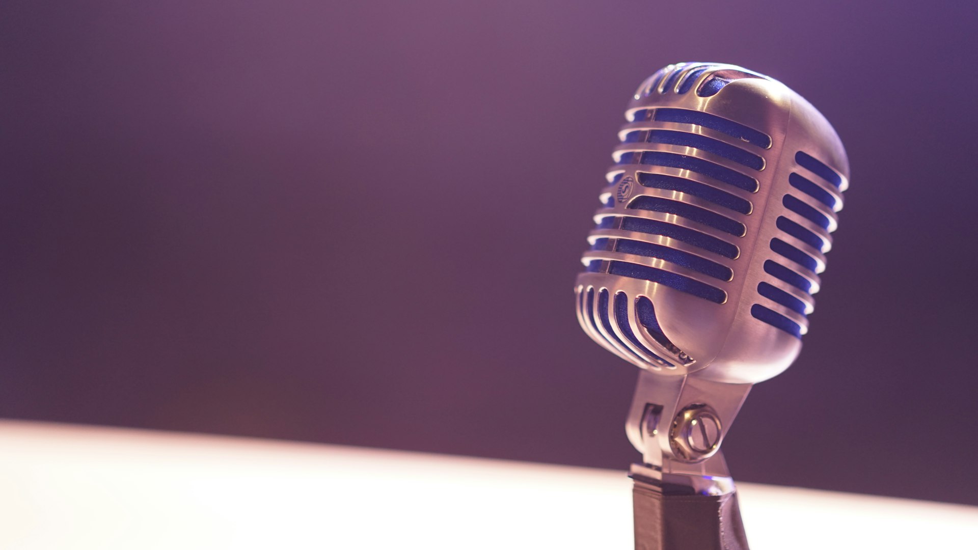 Microphone set up to record a podcast