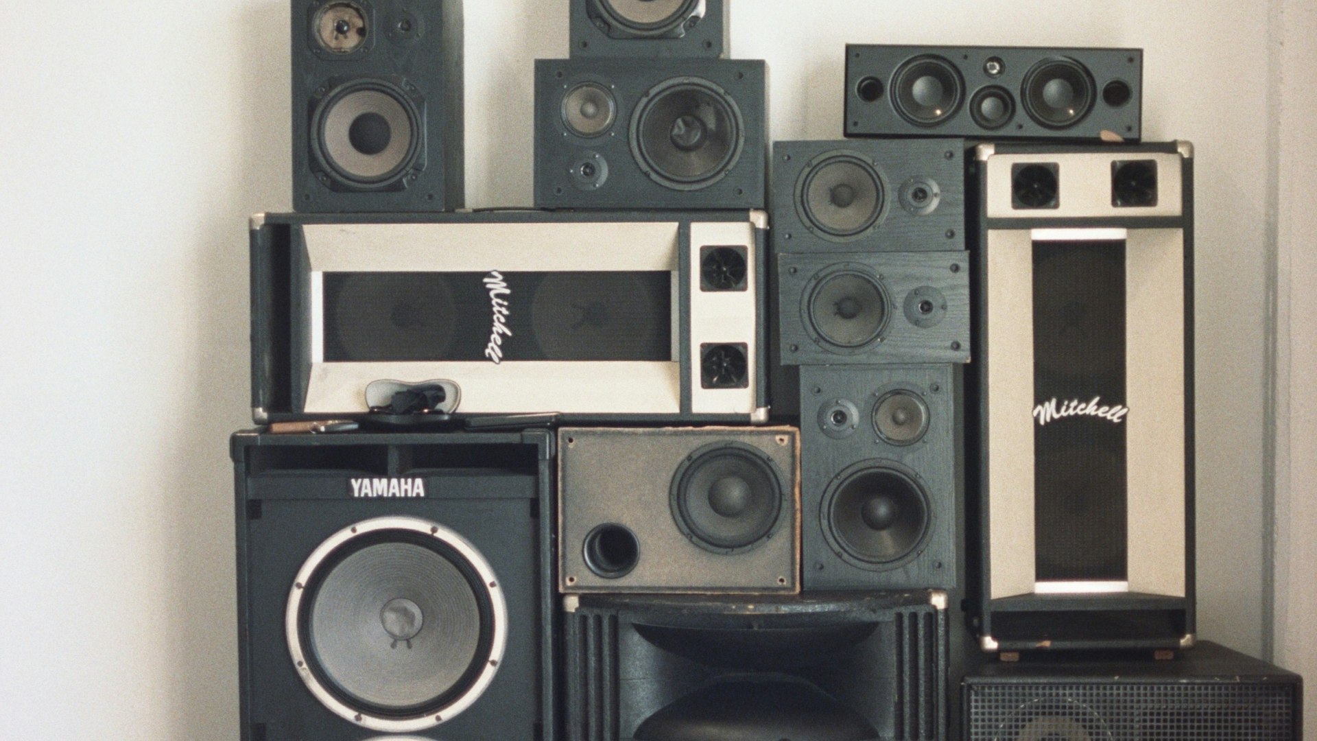 Portable PA speakers stacked together